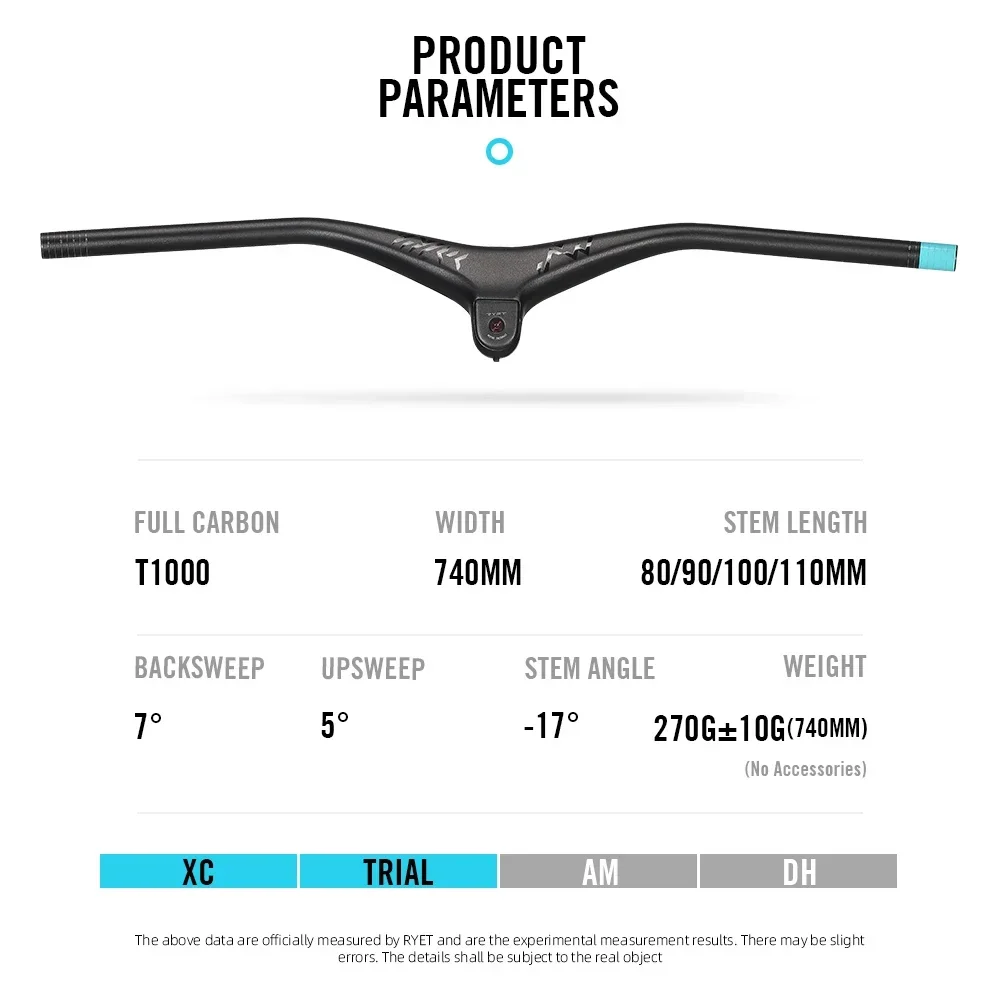 Ryet ERGO15 ghidon carbon integrat MTB 740 mm