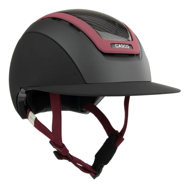 Casco Elite Carbon Burgundy casca echitatie piele premium