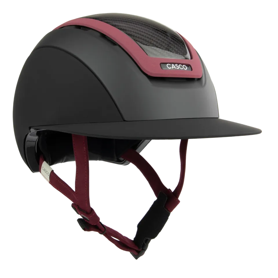 Casco Elite Carbon Burgundy casca echitatie piele premium