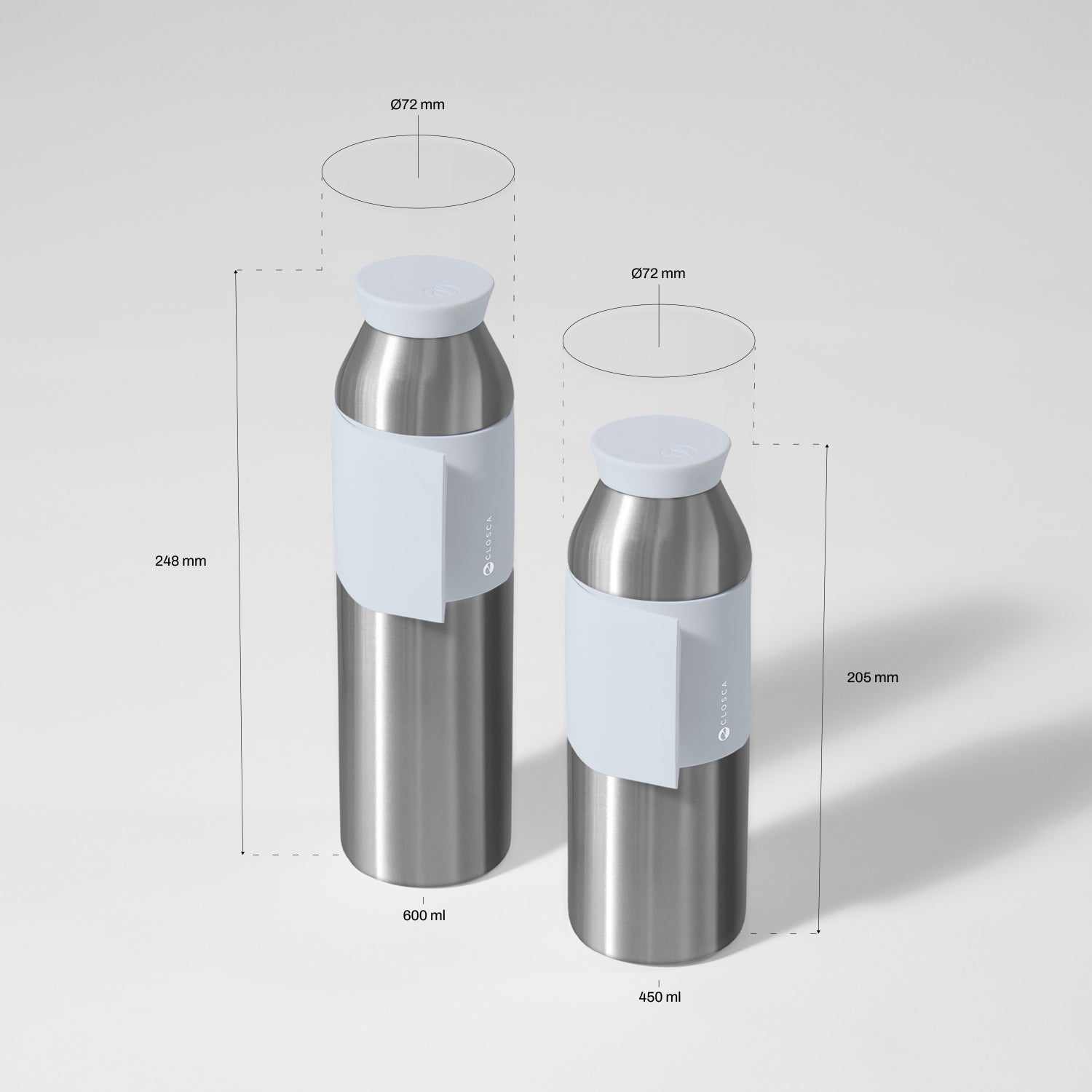 Closca Travel Antarctica sticlă inox 450 ml cu chingă