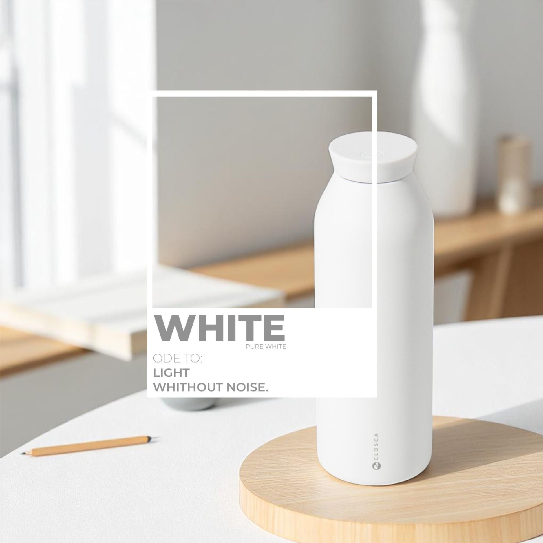 Closca Minimal White sticlă termică 450 ml izotermă