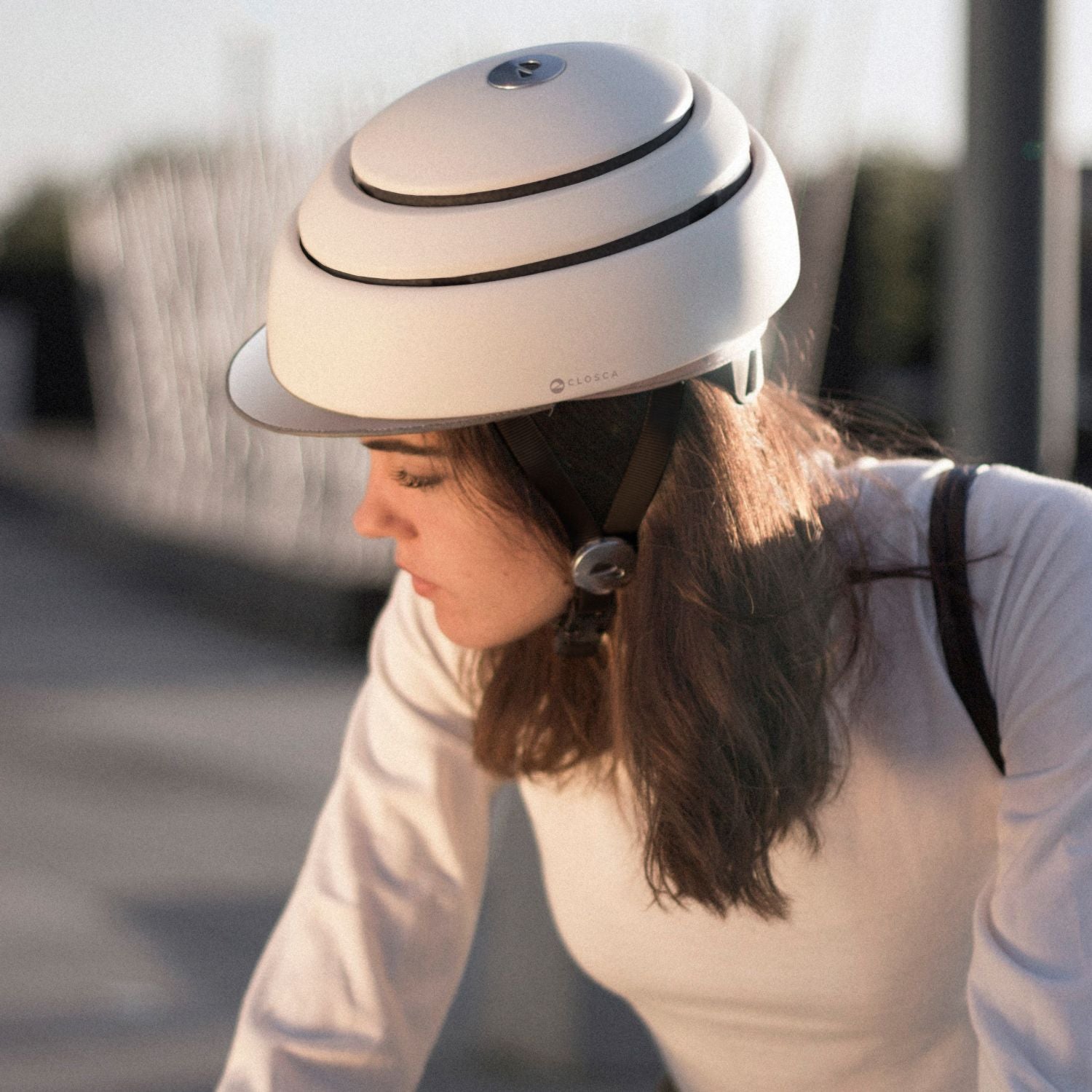 Closca Visor Reflective White cască bicicletă albă