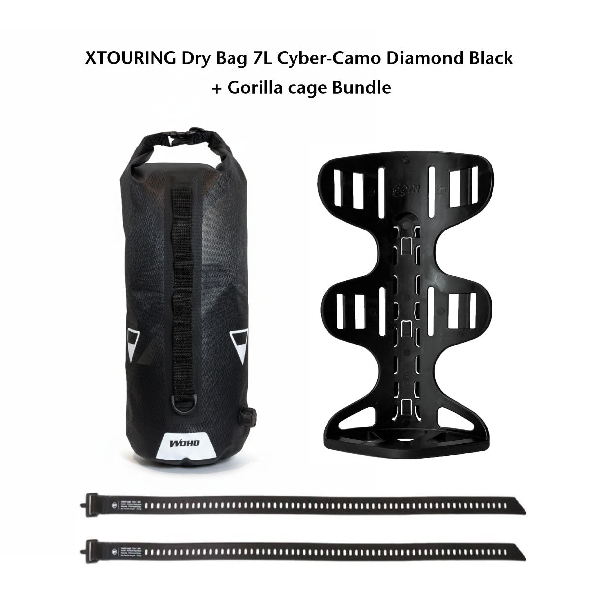 WOHO XTouring Dry Bag 7L + Gorilla Cage negru