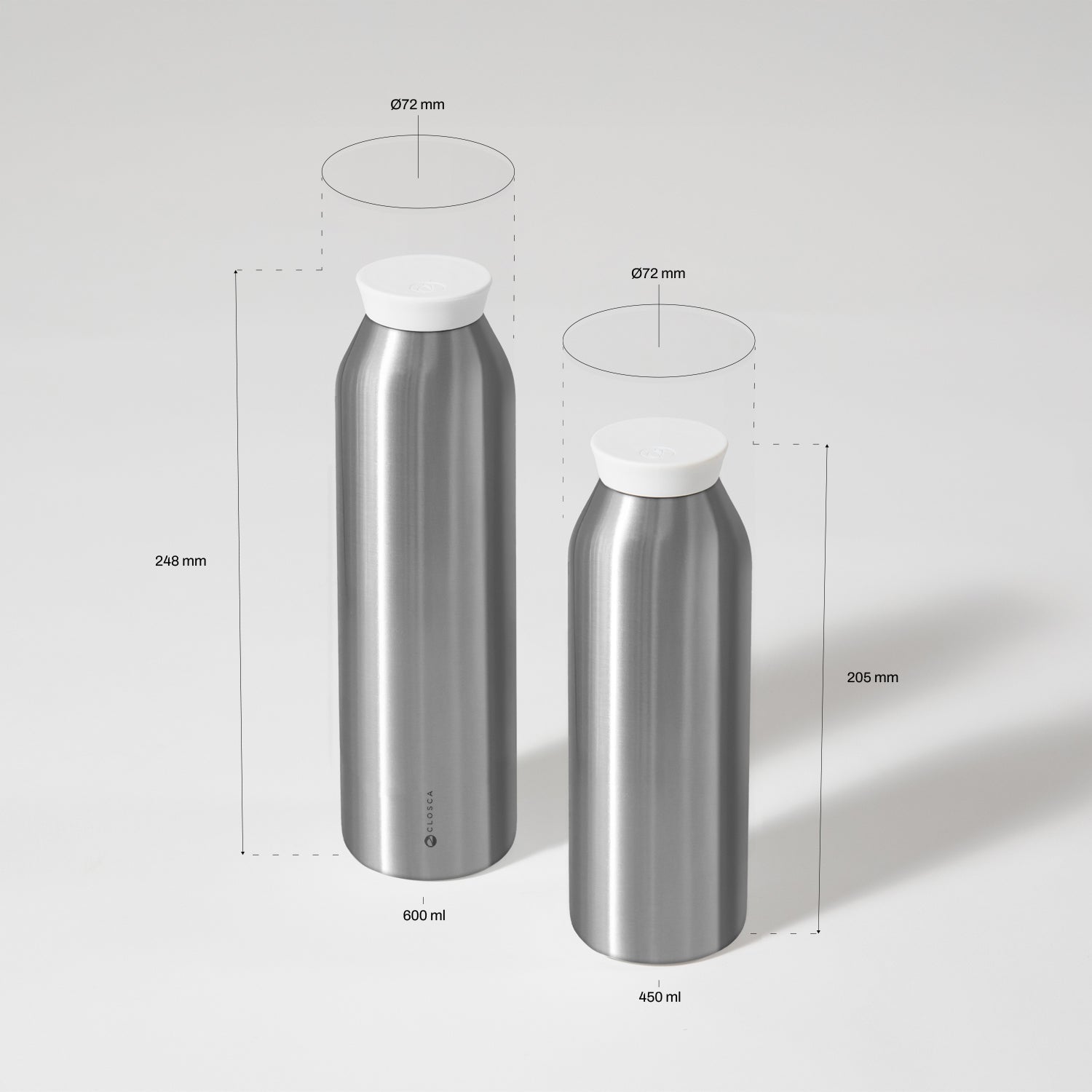 Closca Minimal White sticlă termică albă 450 ml