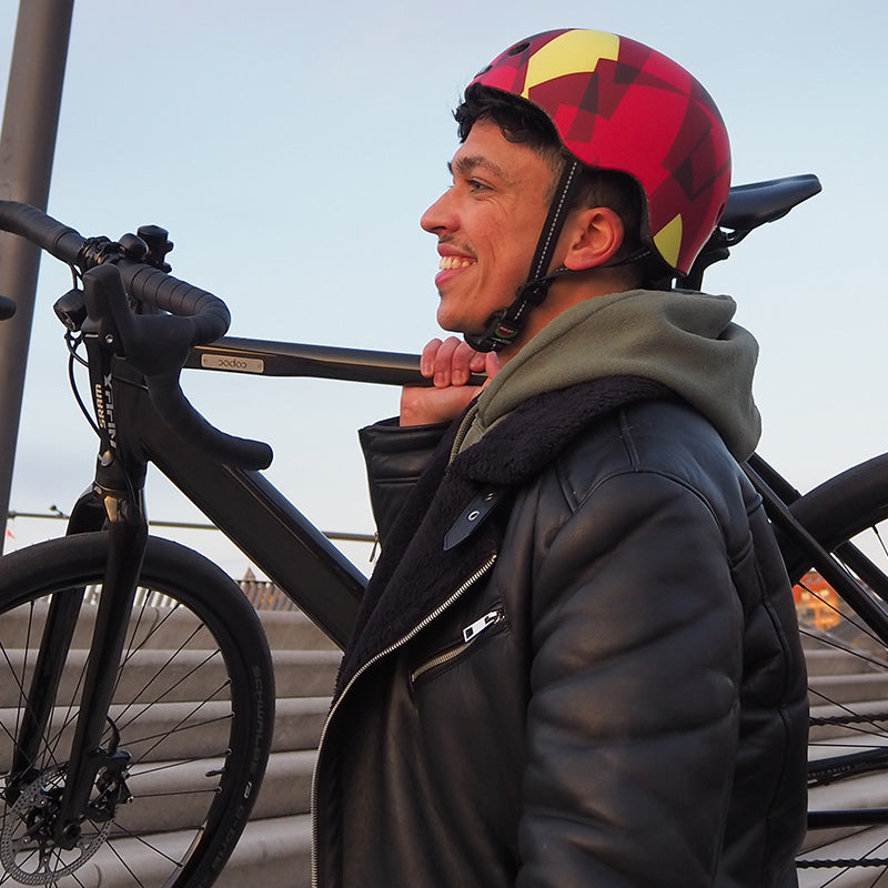 Melon Urban Active Ember cască bicicletă roșu mozaic
