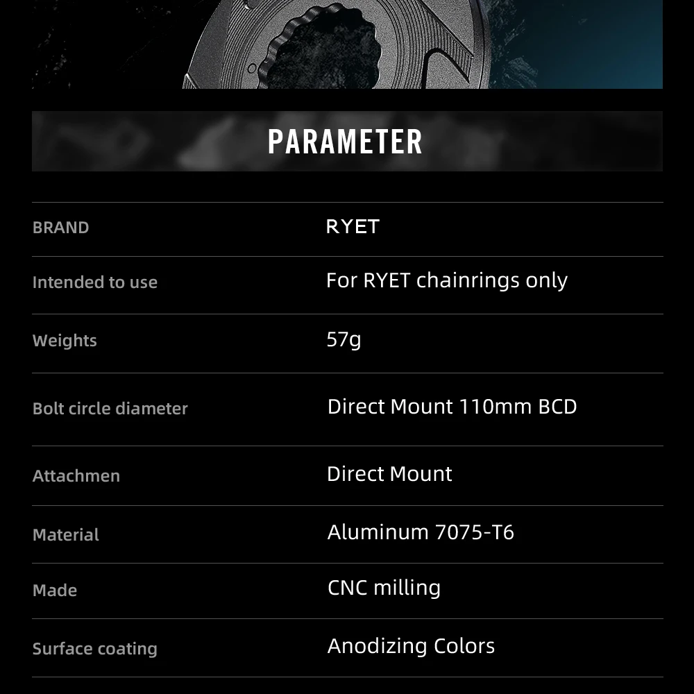 Ryet R2S pedalier cursiera carbon titan 325g