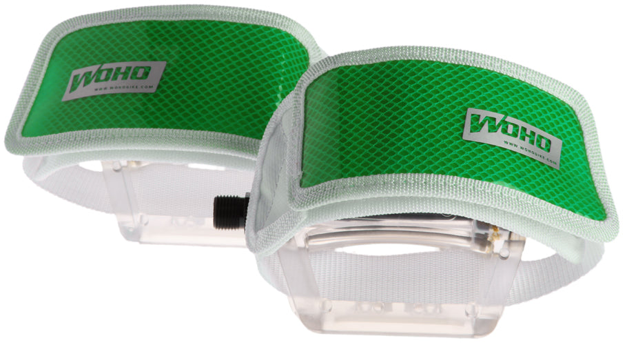 WOHO curele pedale fixie roz reflectorizante set