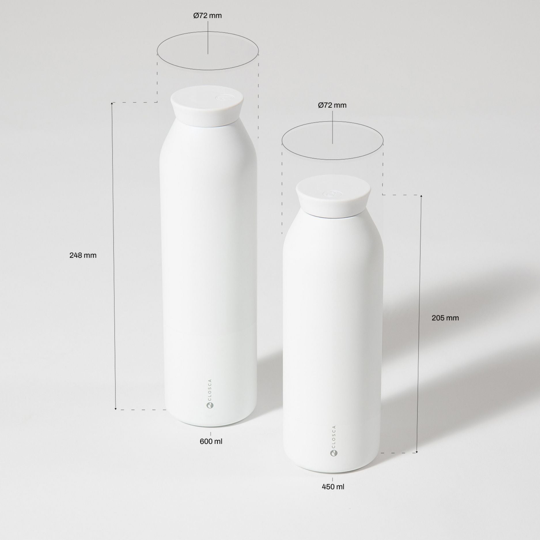 Closca Minimal White sticlă termică 450 ml izotermă