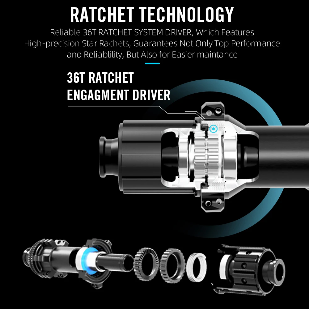 Ryet SuperLight butuc spate sosea 245 g 36T Centerlock