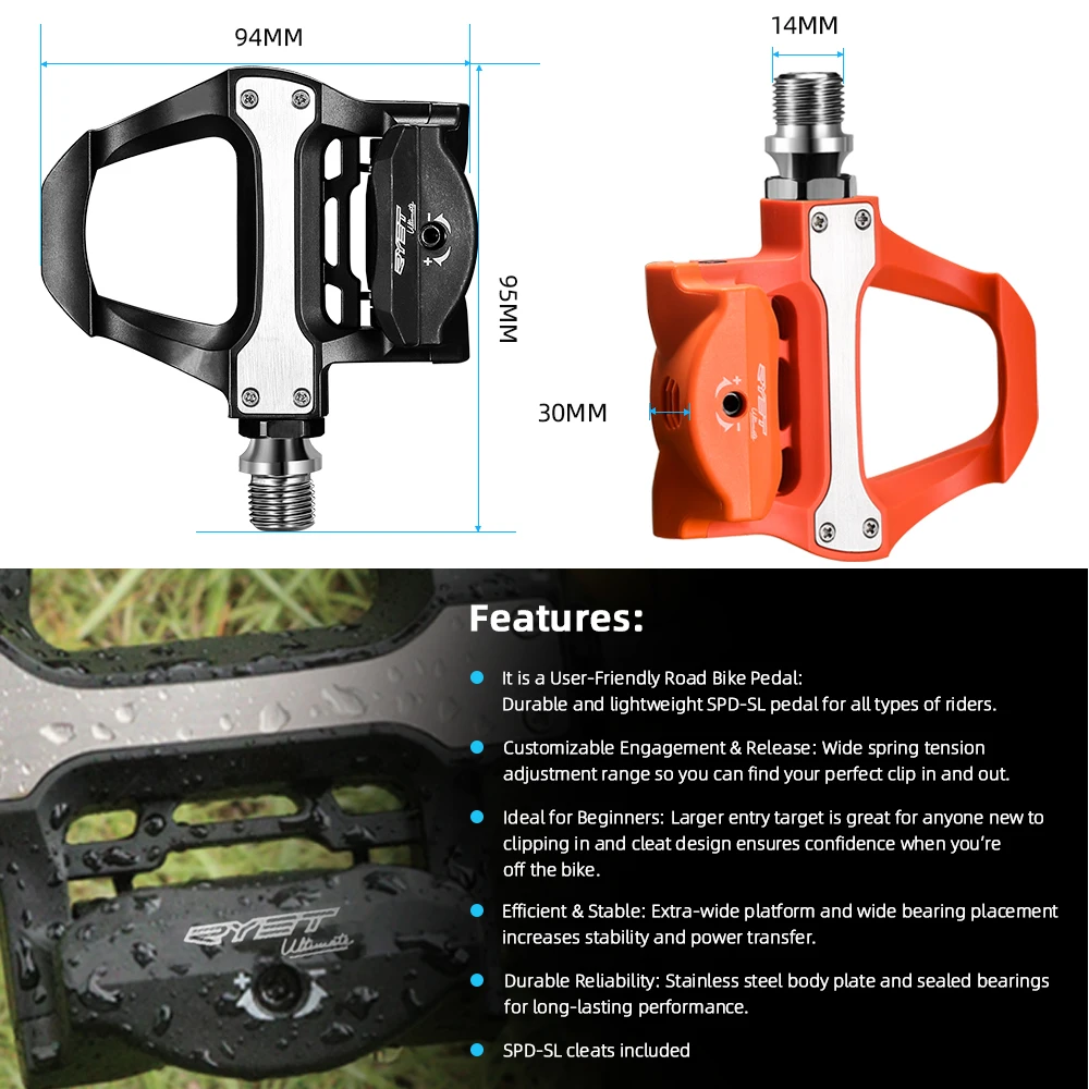 Ryet PD-601 pedale clipless sosea SPD-SL 285 g