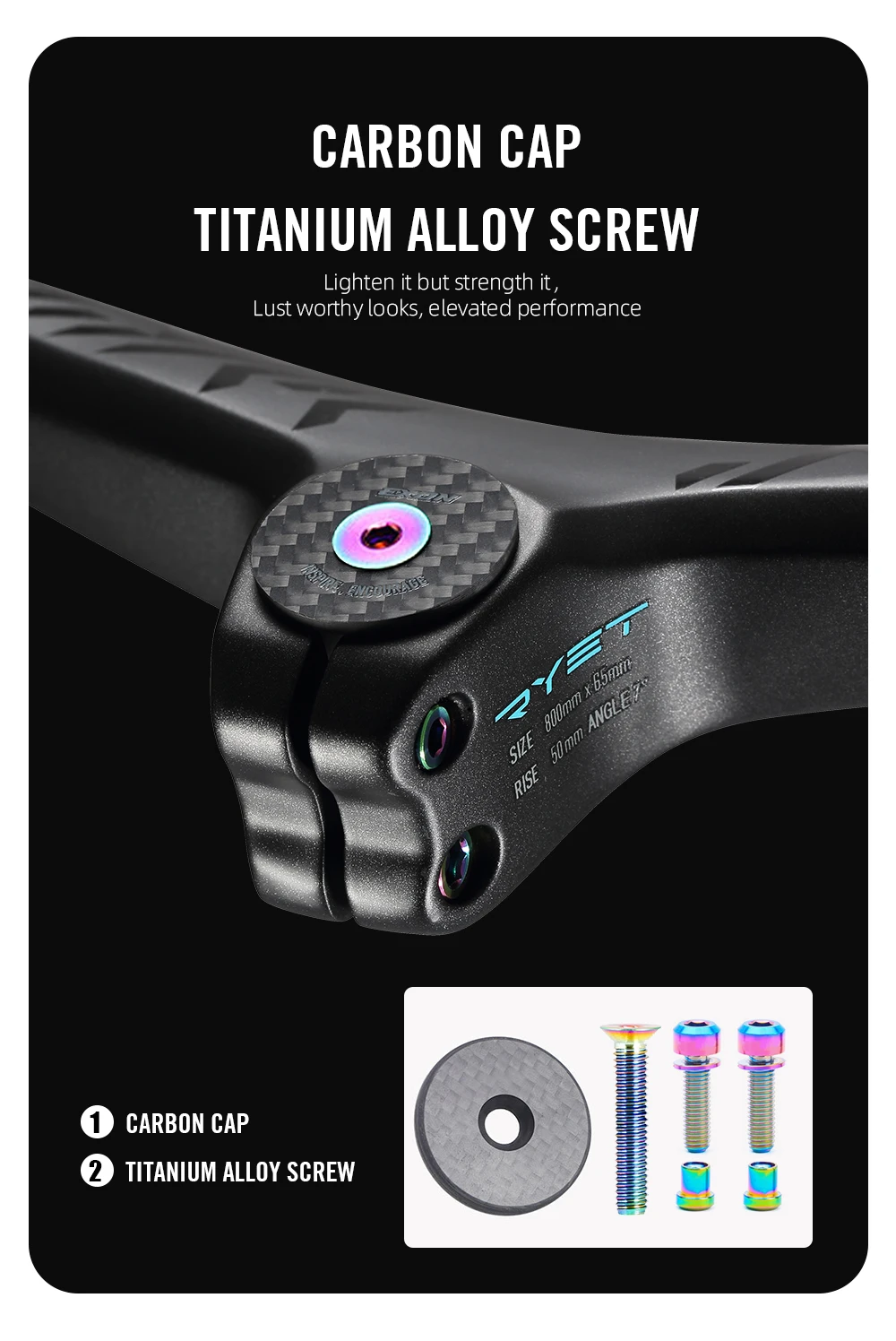 Ryet ERGO14 ghidon carbon integrat 800mm XC
