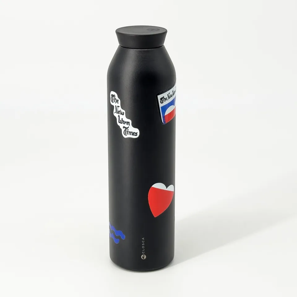 Closca Warm Times Black sticlă termică 600ml neagră