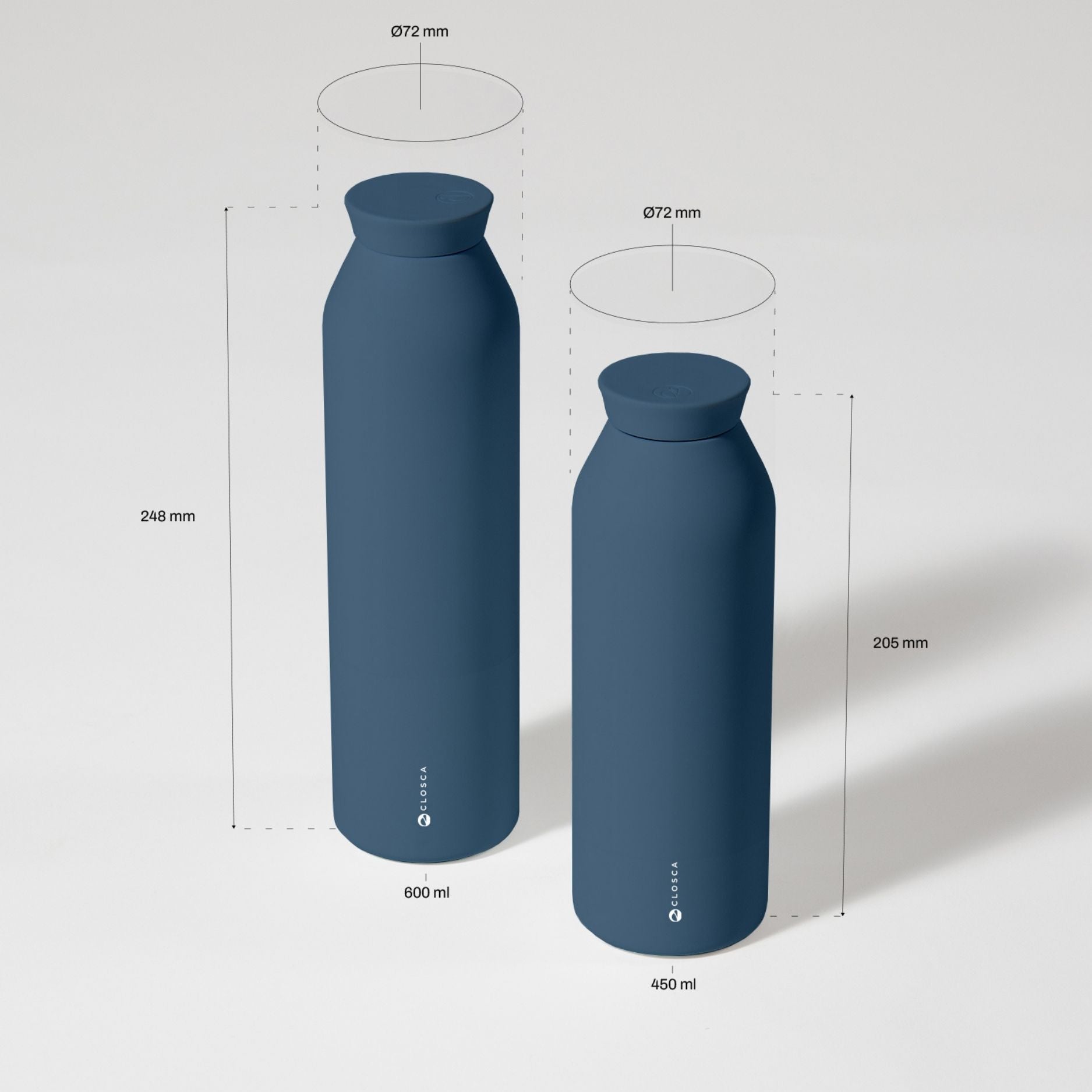 Closca Minimal Abyss sticlă termică inox 450 ml