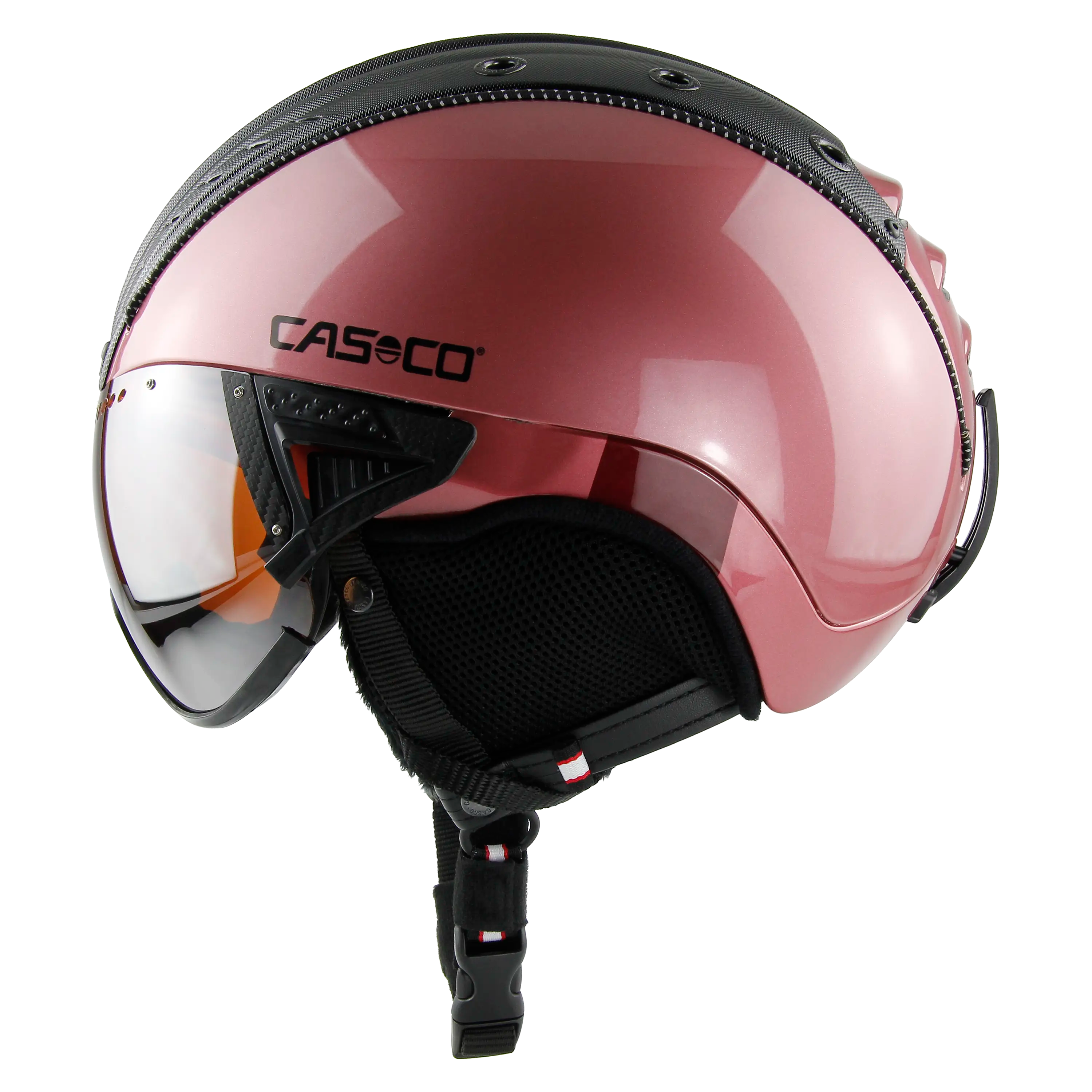 Casco SP-2 Carbonic casca schi cu vizor negru-roz vizor argintiu