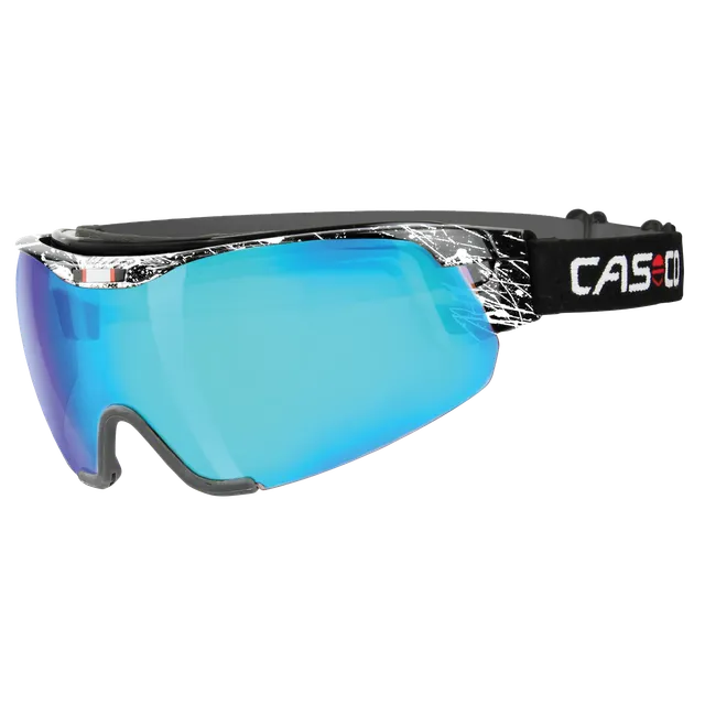 Casco Spirit Carbonic ochelari schi alb-albastru oglindă