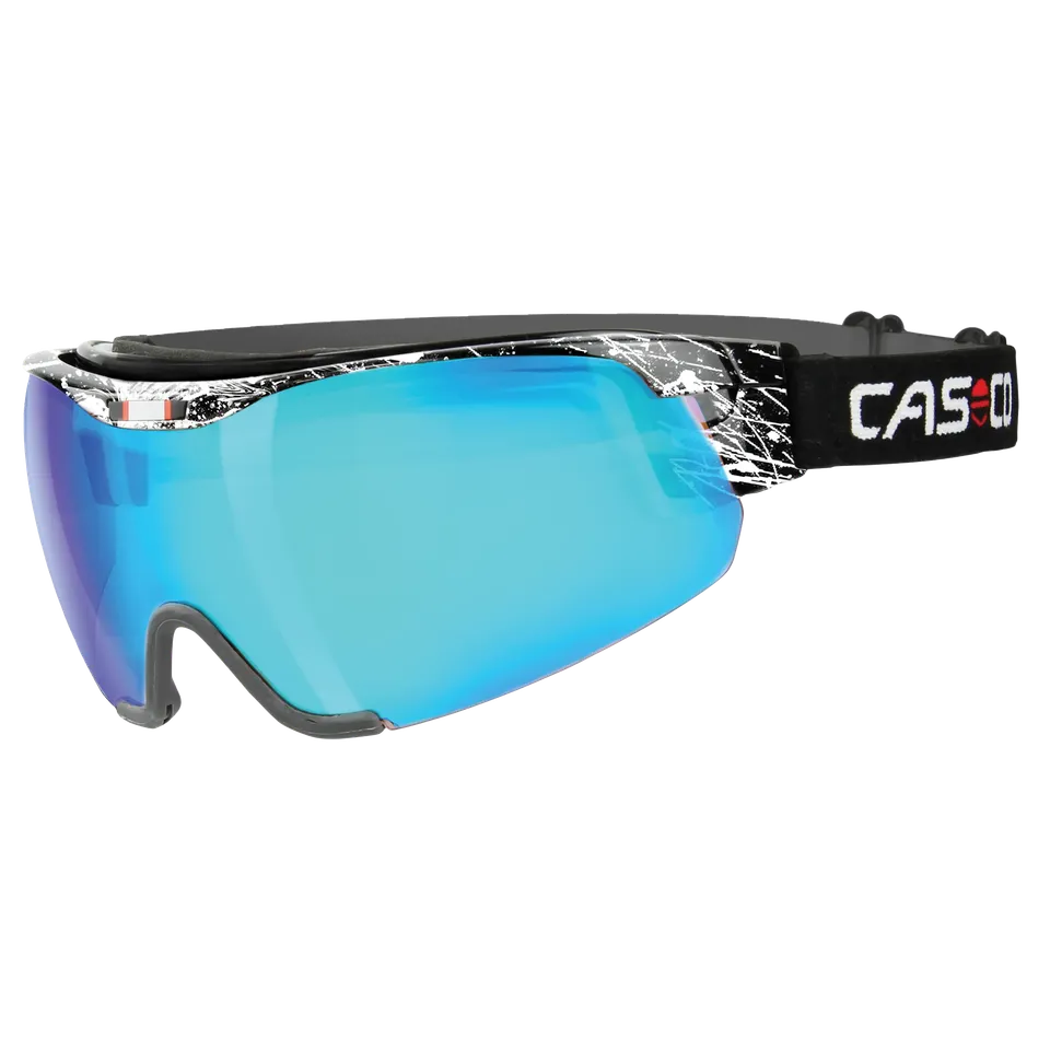 Casco Spirit Carbonic ochelari schi alb-albastru oglindă