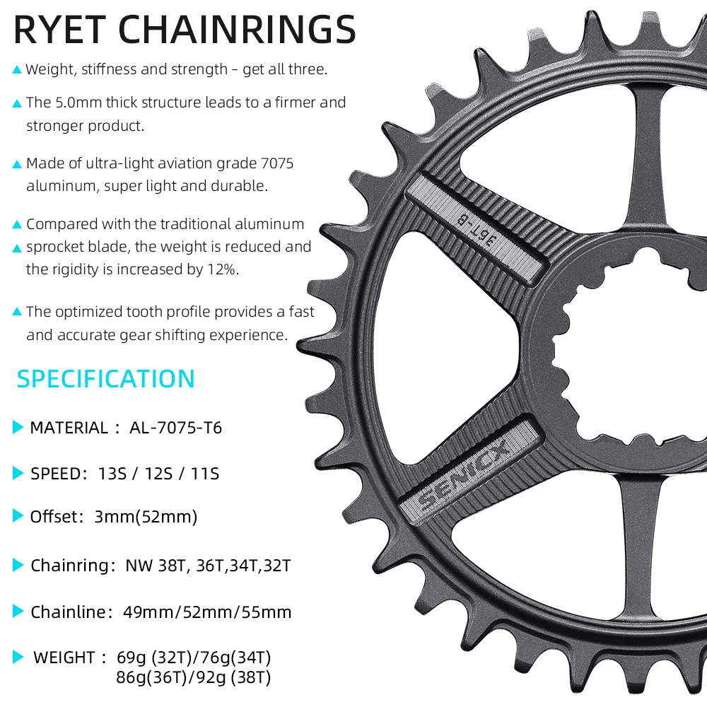 Ryet Senicx FM2 angrenaj carbon MTB DUB 668 g