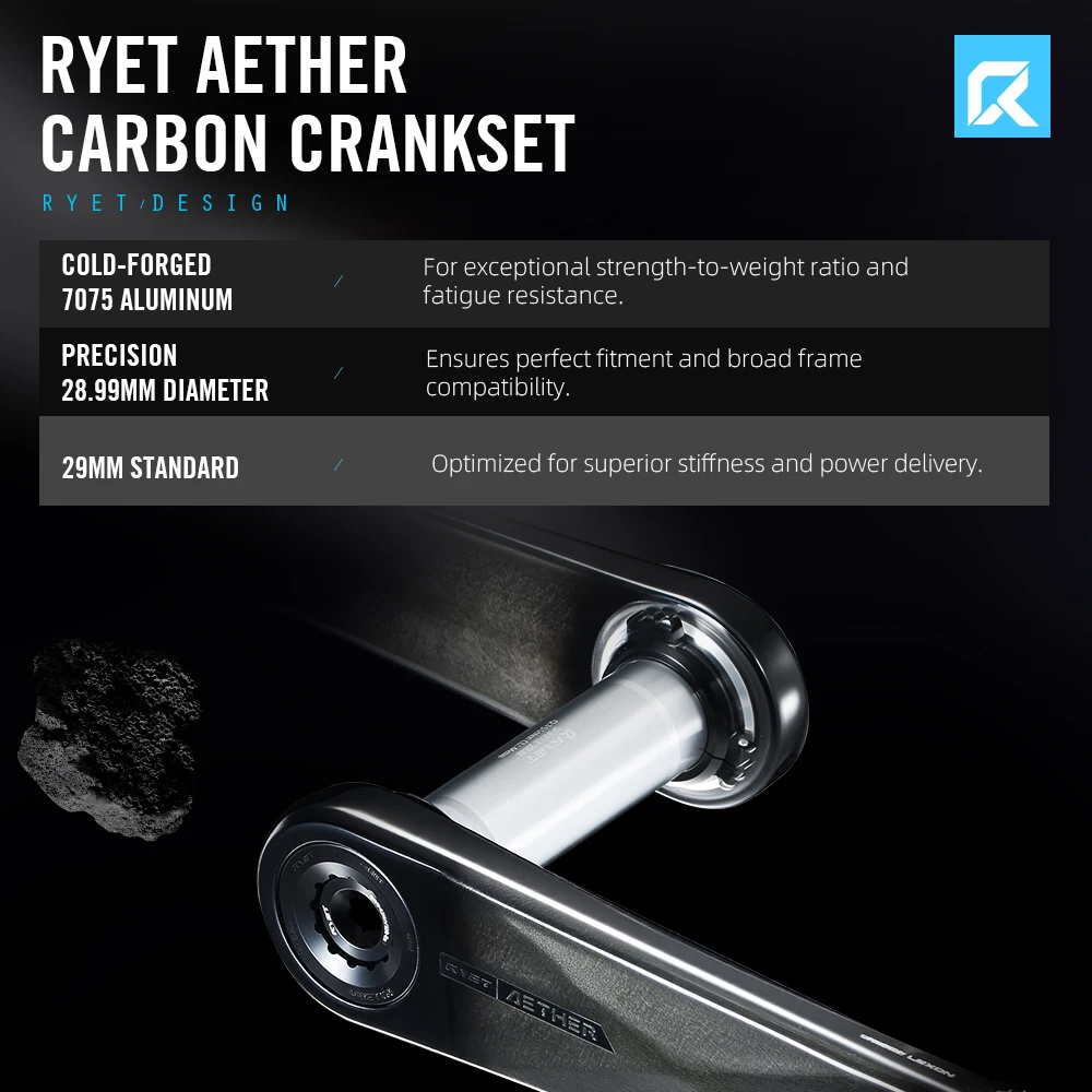 RYET AETHER pedalier carbon sosea 325g ultralight