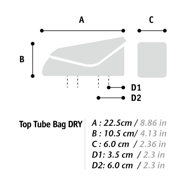WOHO XTOURING Top Tube Bag Dry geantă cadru neagră Standard