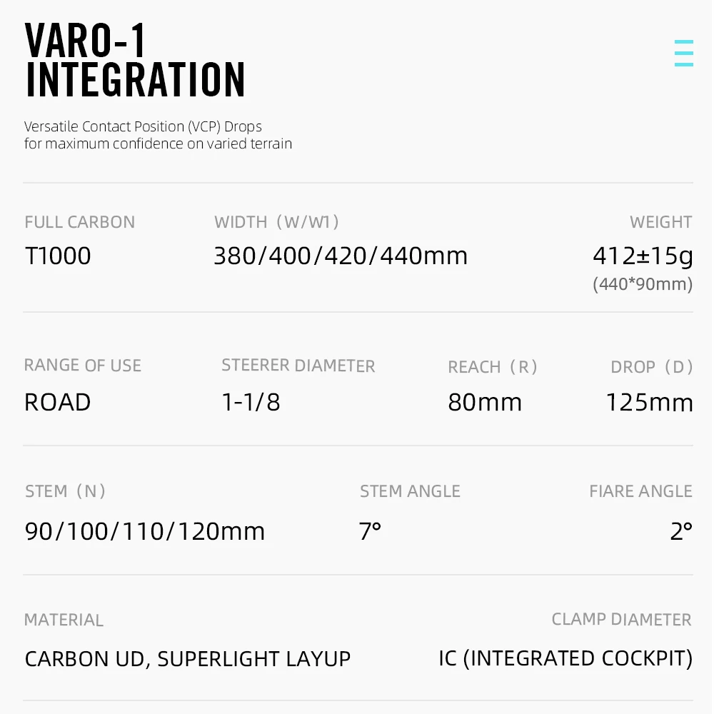 Ryet Varo-1 ghidon carbon integrat 28.6 mm cursiera