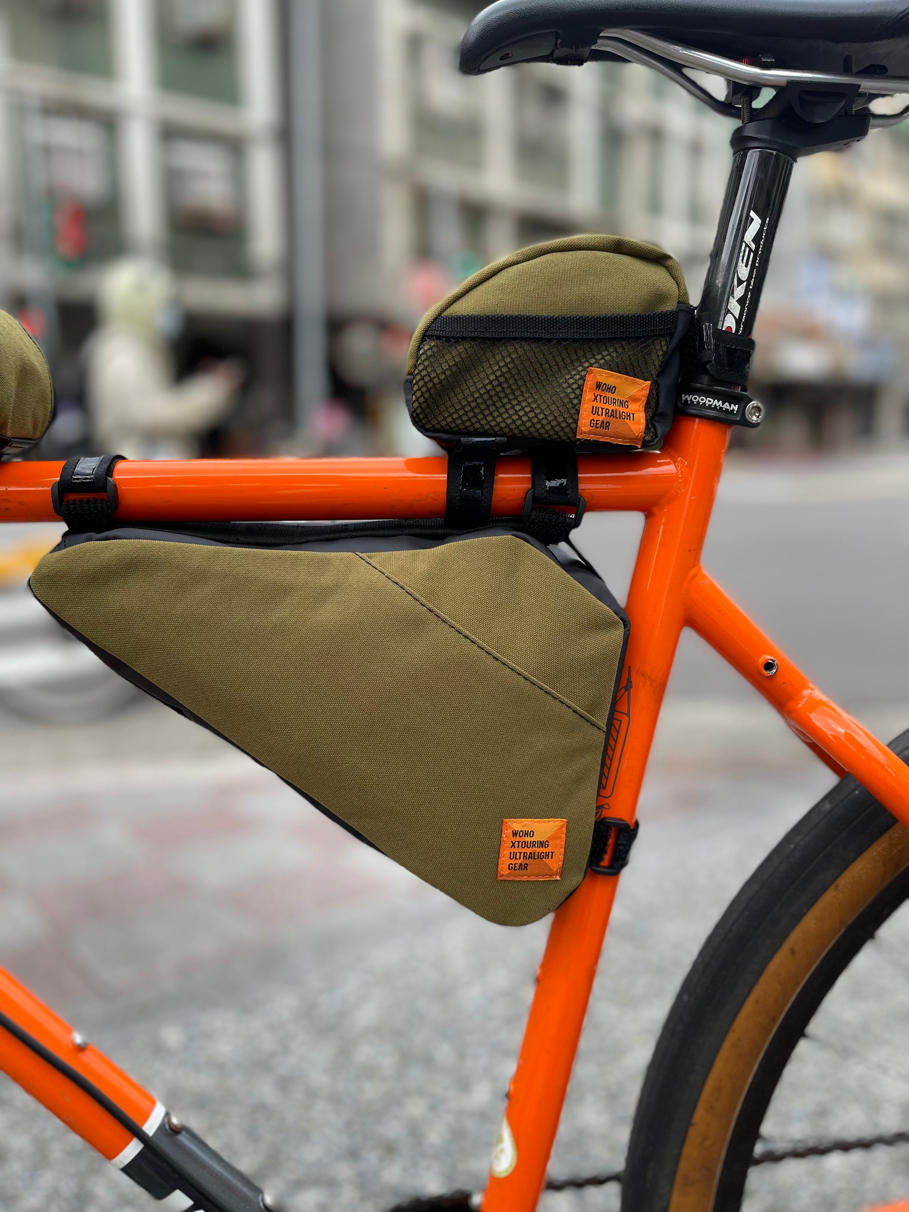 XTOURING Top Tube Mini geantă cadru Moss Green 0,43L