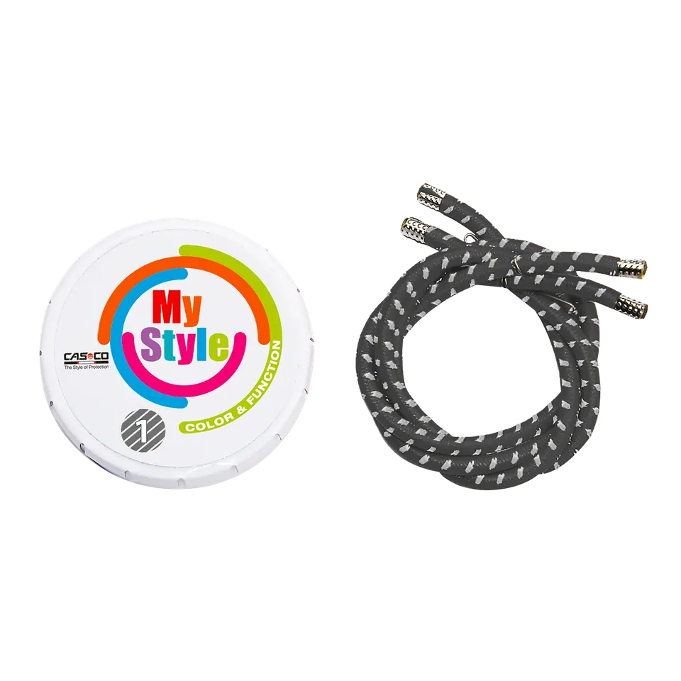 Casco MyStyle Stripes benzi casca gri inchis detasabile