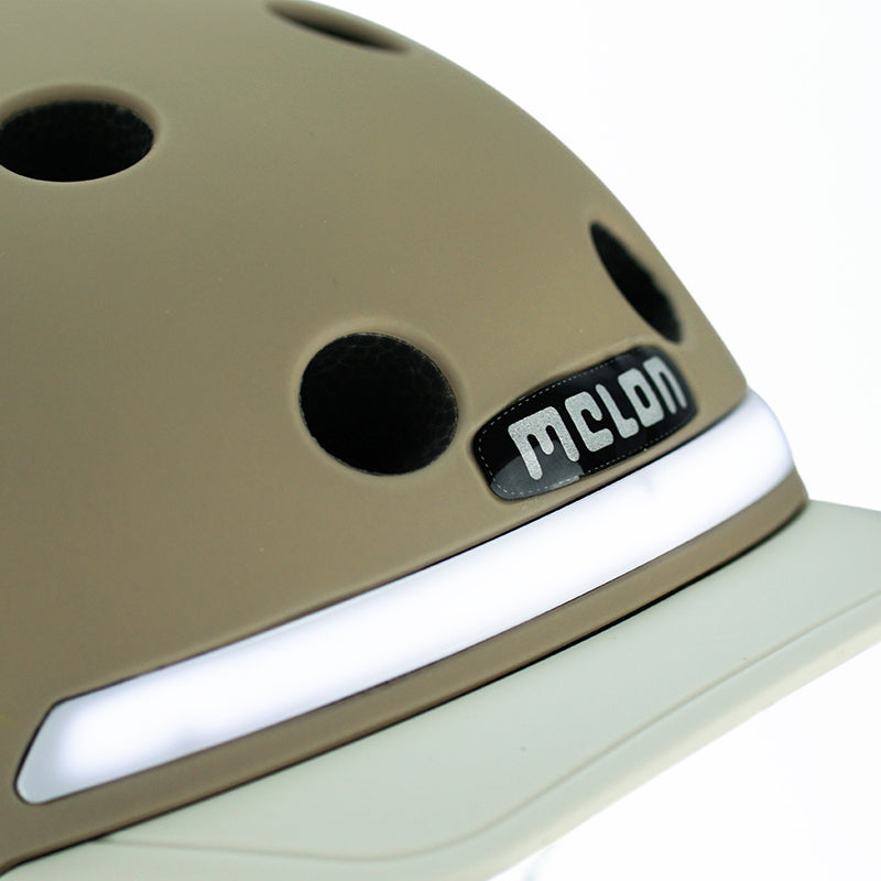 Melon E-Series Moonlight casca bicicleta M-L maro cu LED