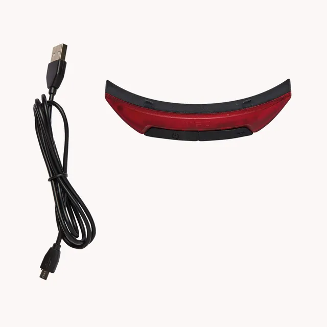 KED Mitro far LED spate cu incarcare USB negru-rosu