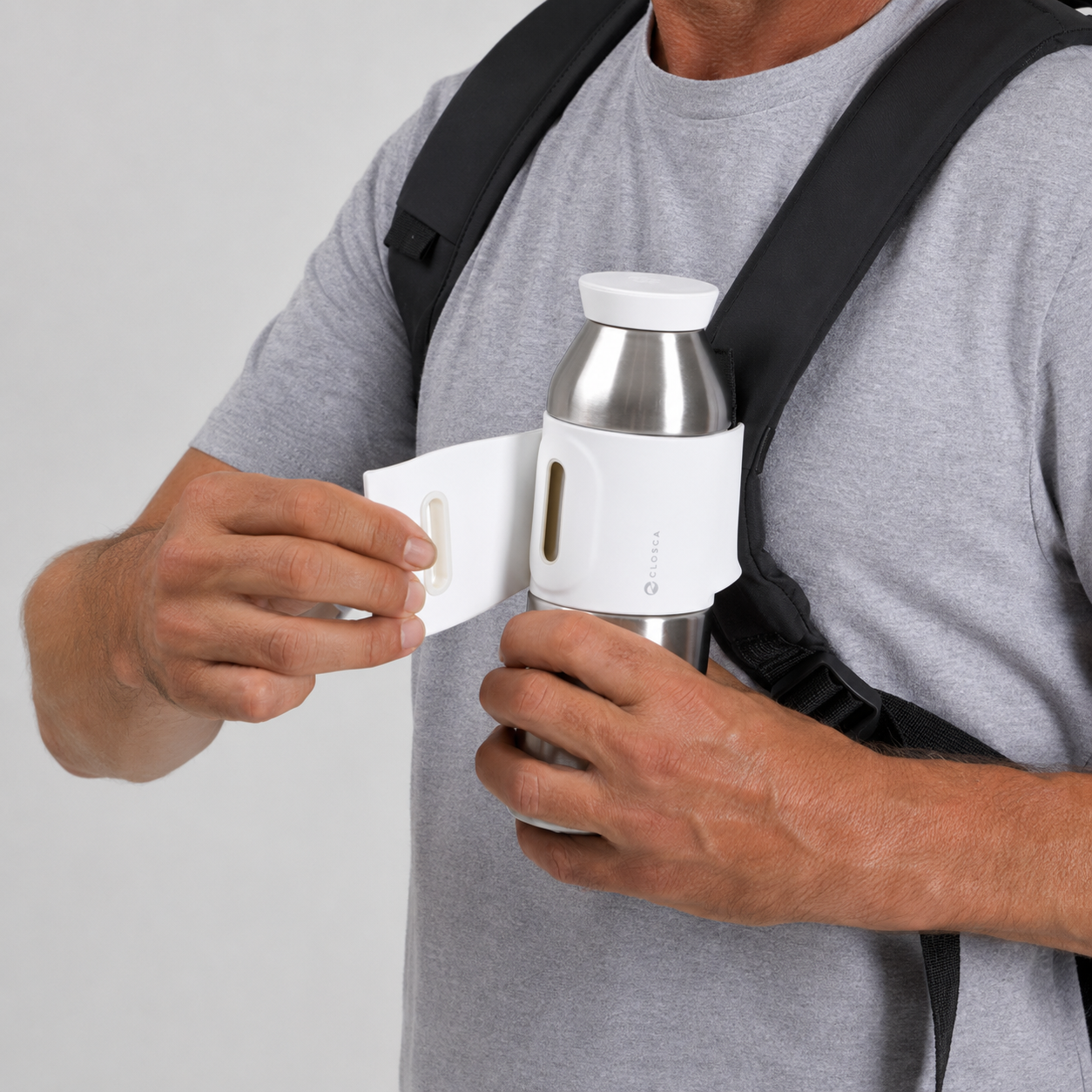Closca Travel Metal White sticla termica 450 ml alba