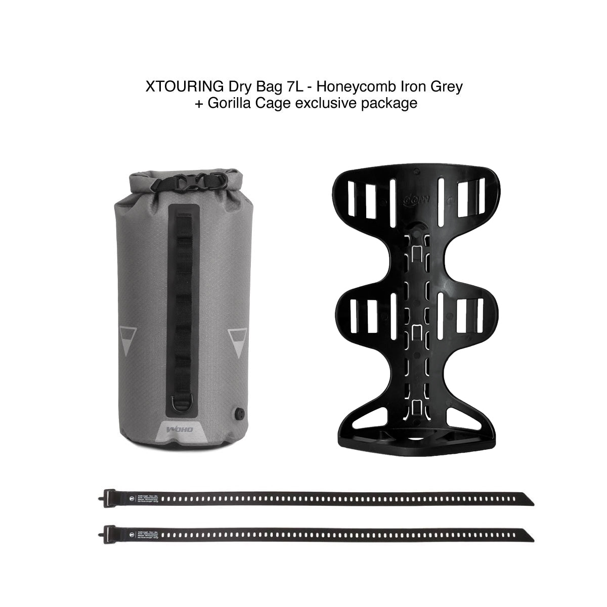 WOHO XTOURING pachet dry bag 7L + Gorilla Cage gri