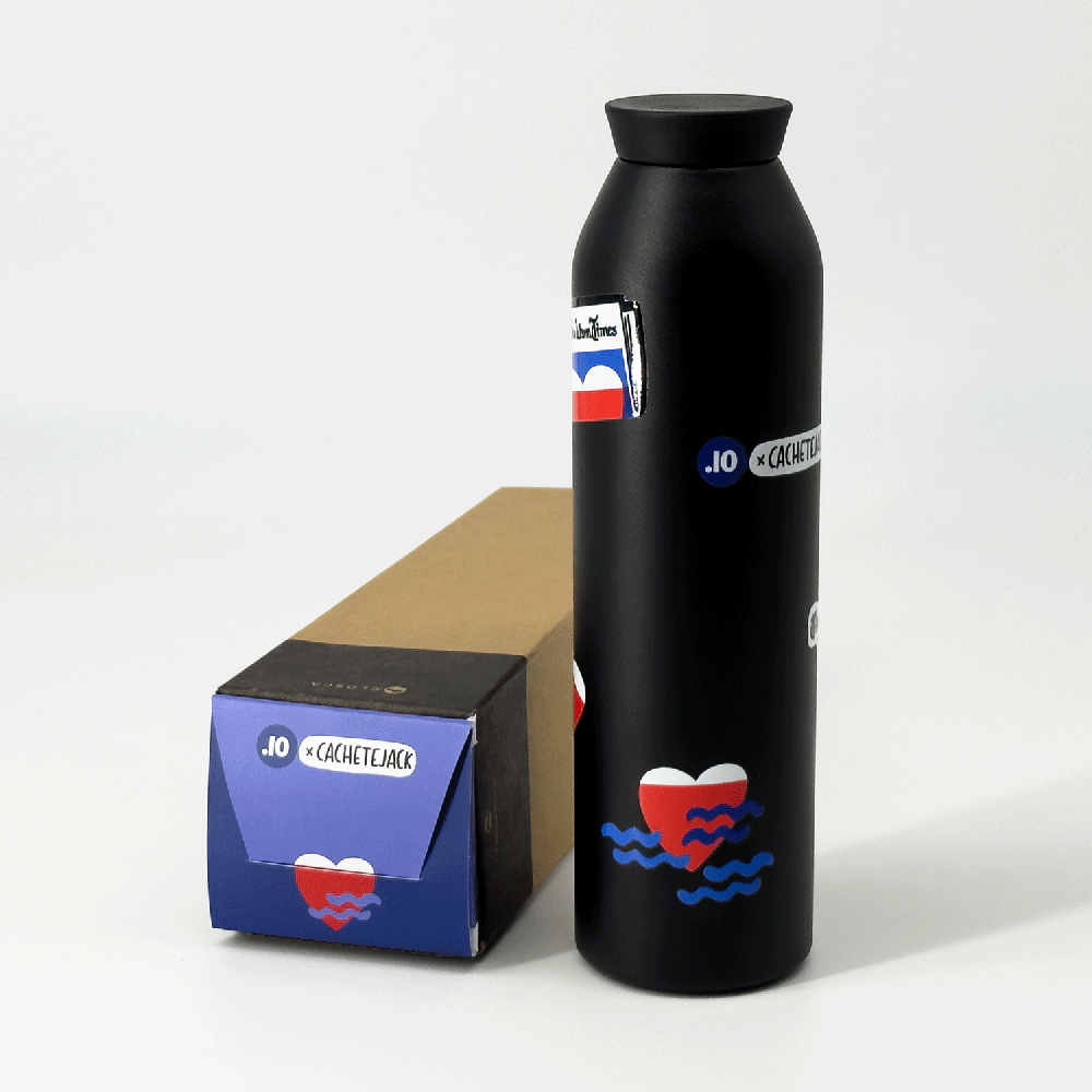 Closca Warm Times Black sticlă termică 600ml neagră
