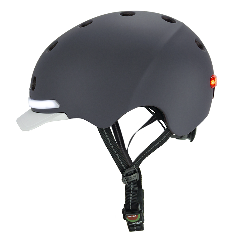 Melon E-Series Highway casca bicicleta M-L gri cu lumini LED