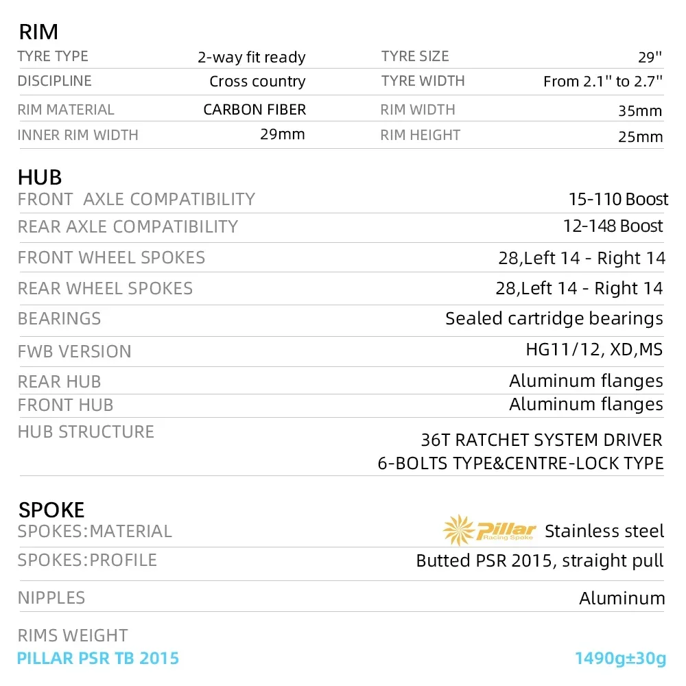 Ryet 29er set roti carbon MTB 35 mm 36T