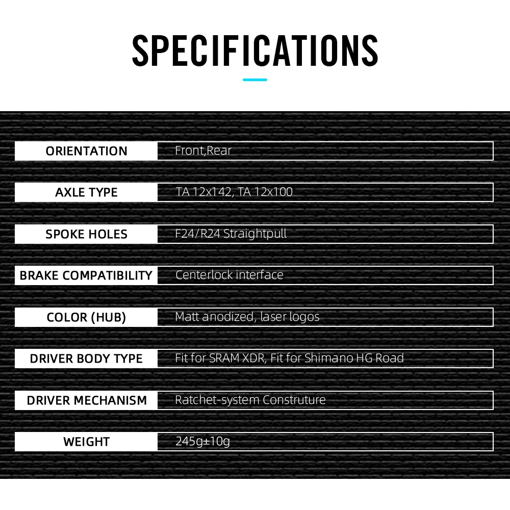 Ryet SuperLight butuc spate sosea 245 g 36T Centerlock