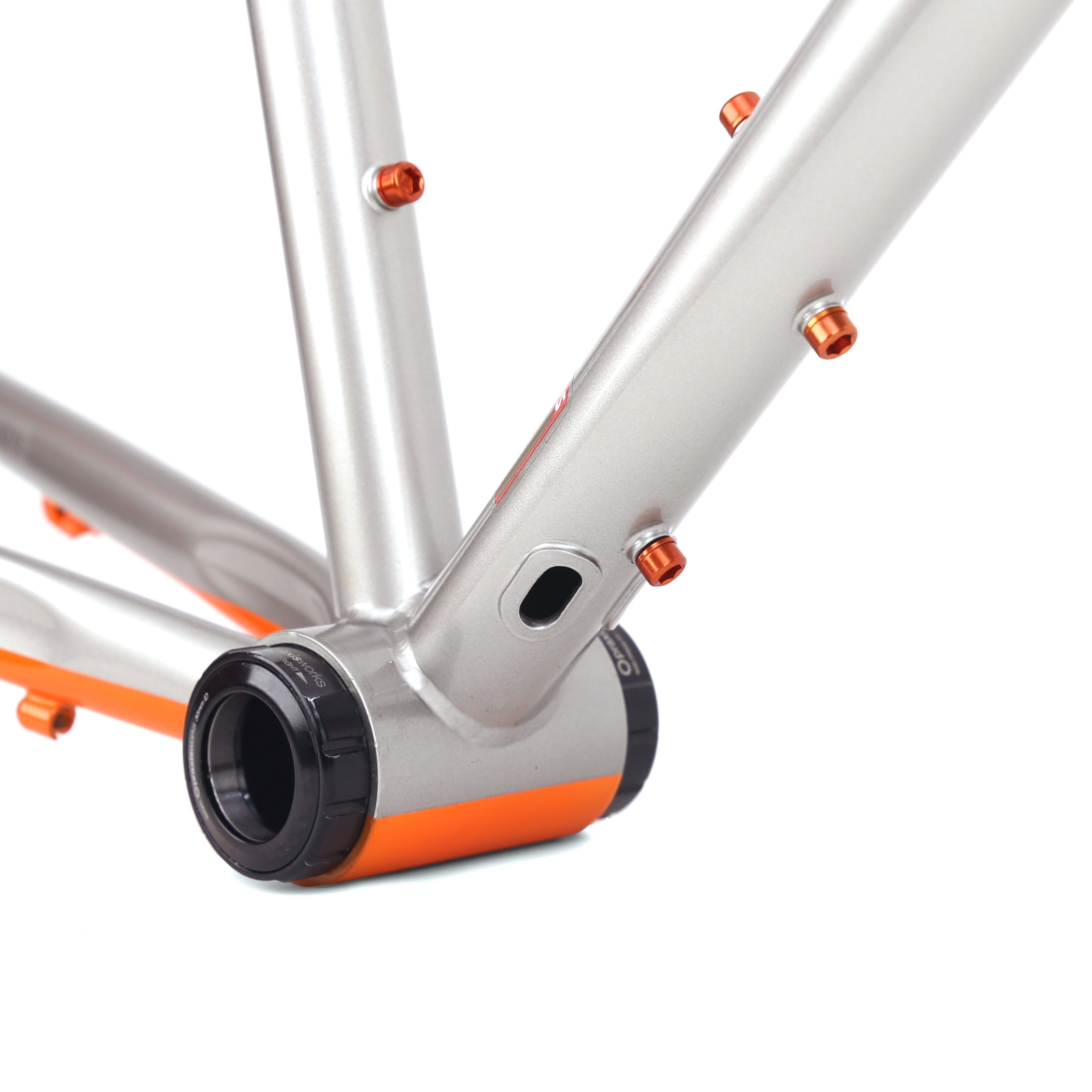 WOHO Double Ace cadru bicicleta argintiu-portocaliu 48 otel