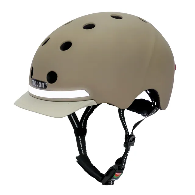 Melon E-Series Moonlight casca bicicleta M-L maro cu LED