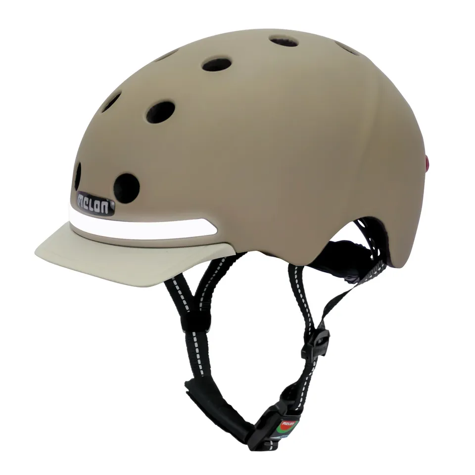 Melon E-Series Moonlight casca bicicleta M-L maro cu LED