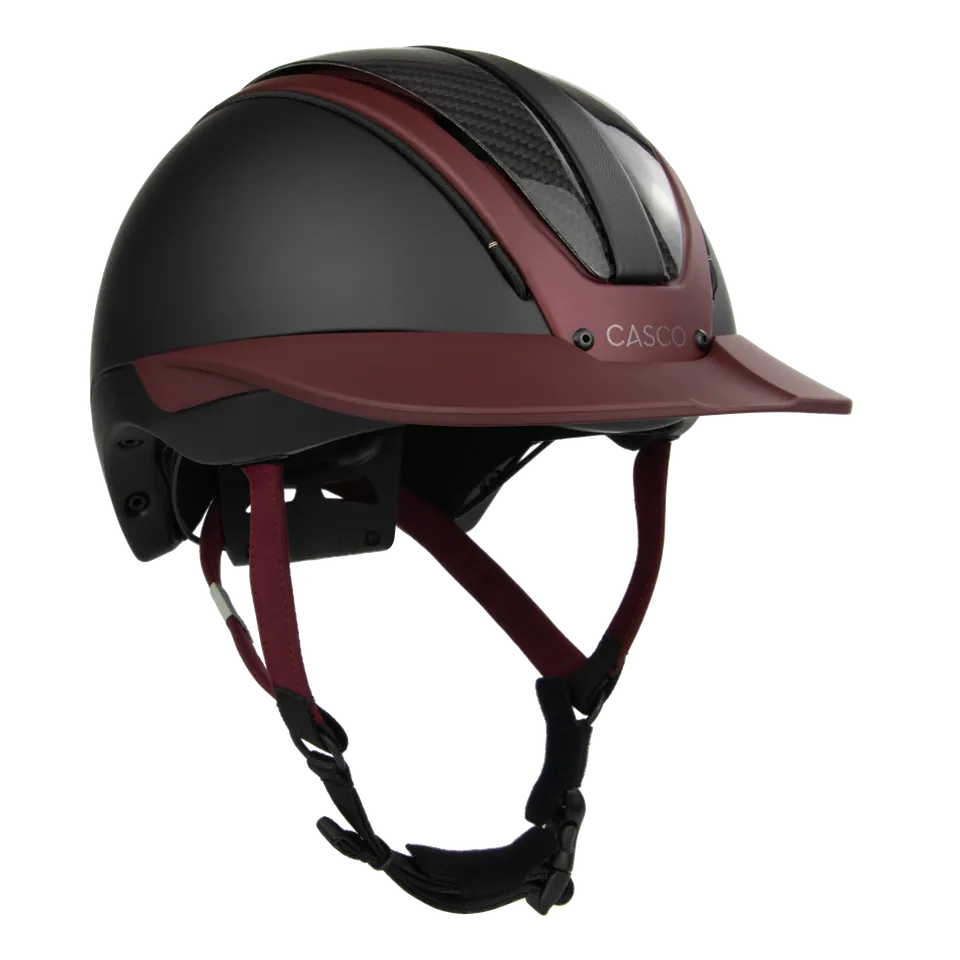 Casco Duell One Carbon Burgundy casca echitatie piele vegana