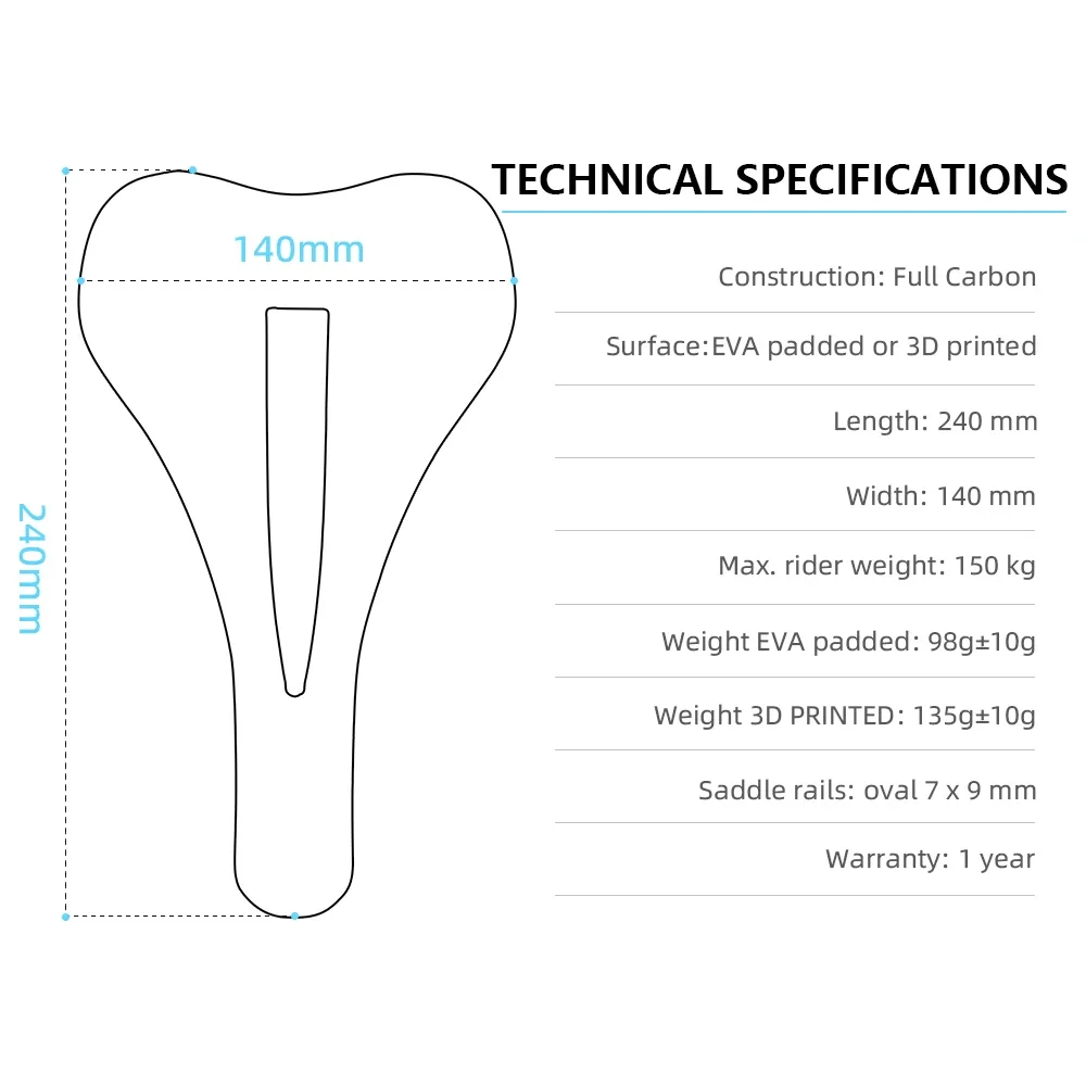Ryet RT05 sa bicicleta 140mm carbon 3D