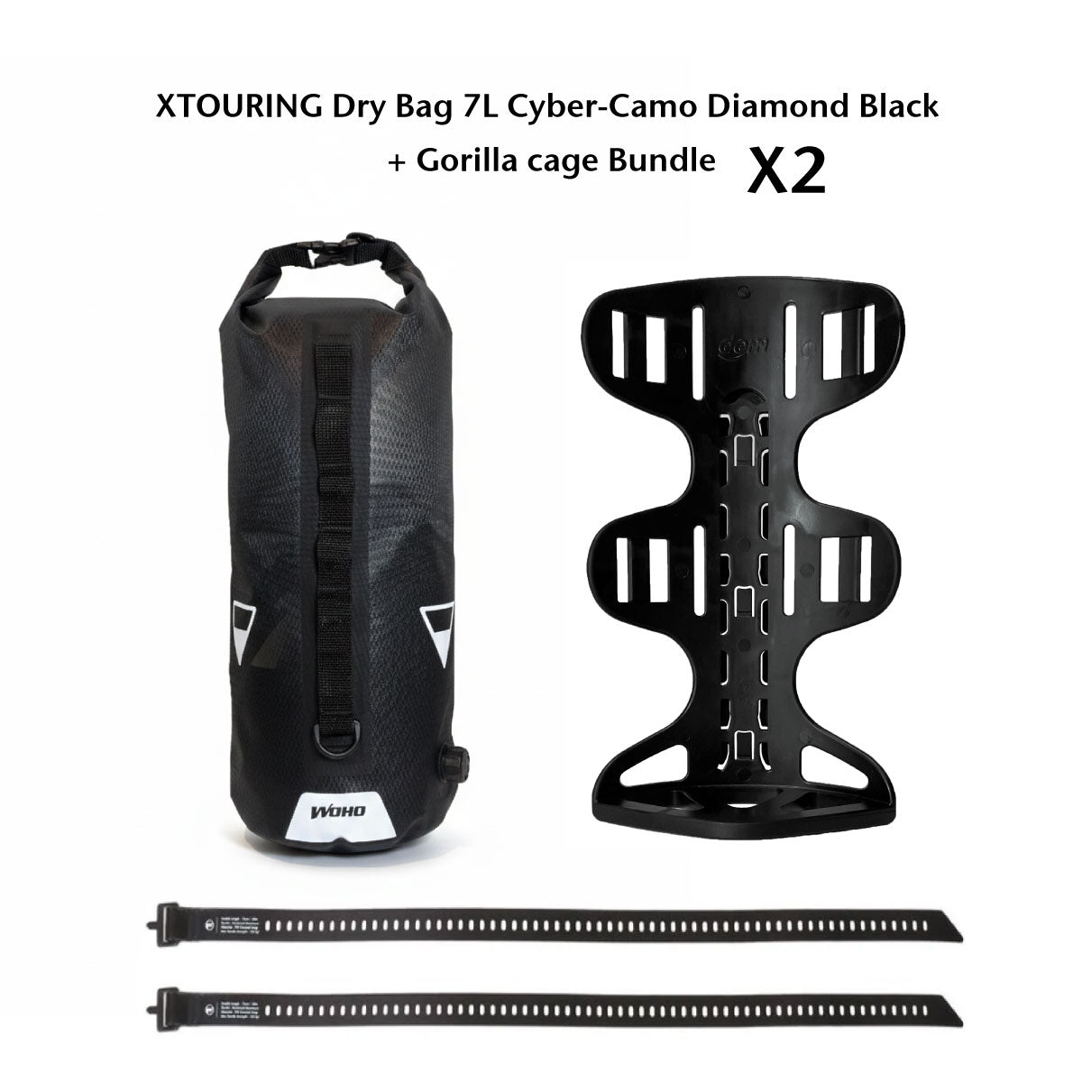 WOHO Hybrid set bikepacking negru-camuflaj expeditie 54L