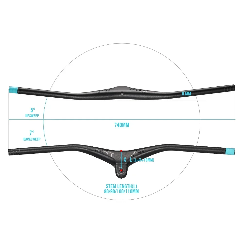 Ryet ERGO15 ghidon carbon integrat MTB 740 mm